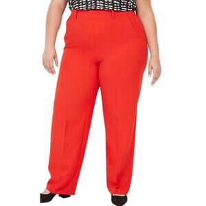 Lane Bryant Perfect Drape Pull-On Straight Pant, Fiery Red, Plus Size 24